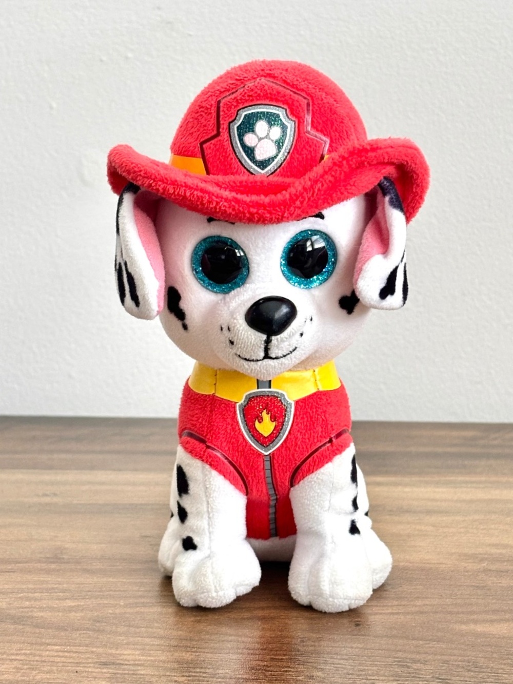 TY Beanie Boos Paw Patrol Marshall Fire Dog Plush Stuffed Toy Glitter Eyes 2019